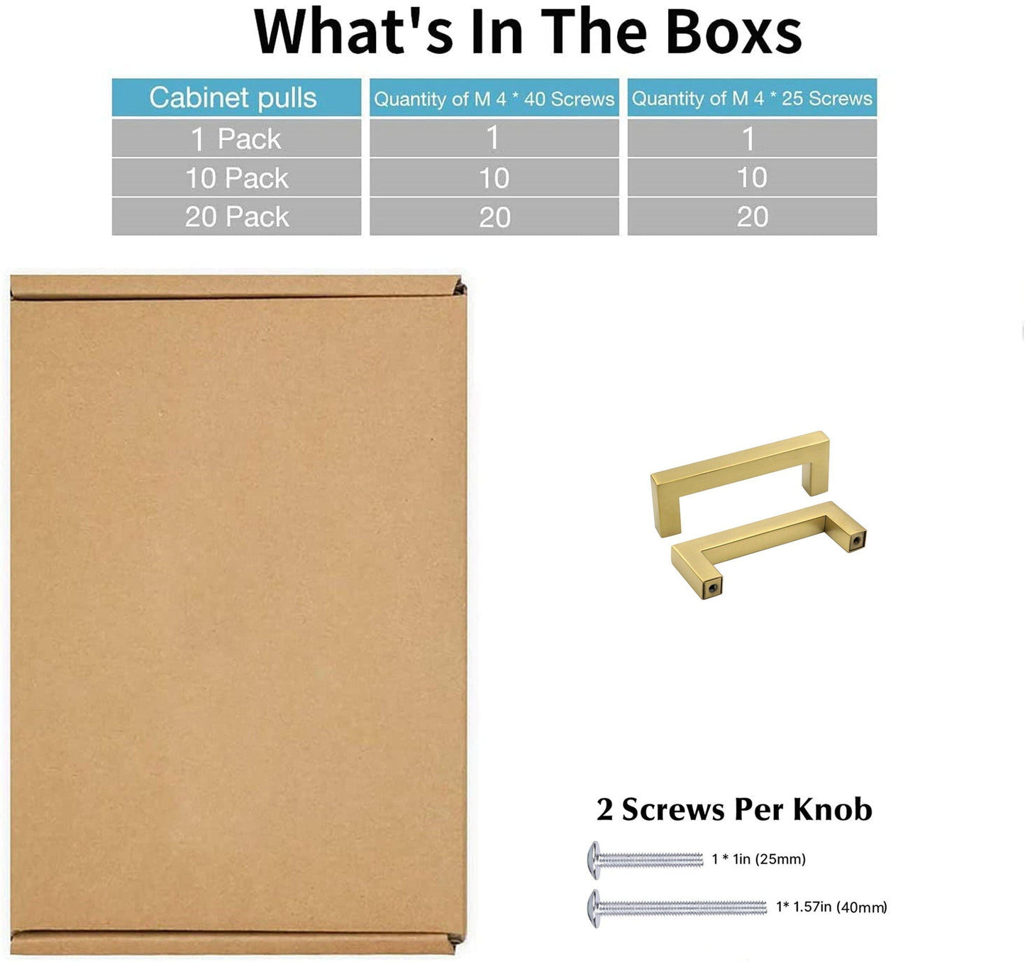 10 Pack 2.75 Inch(70mm) Center to Center Brushed Brass Cabinet Handles Stainless Steel Drawer Pulls