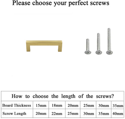 4in Cabinet Handles Drawer Pulls，Brushed Brass Cabinet Pulls Gold Drawer Pulls(102mm, Hole Centers)