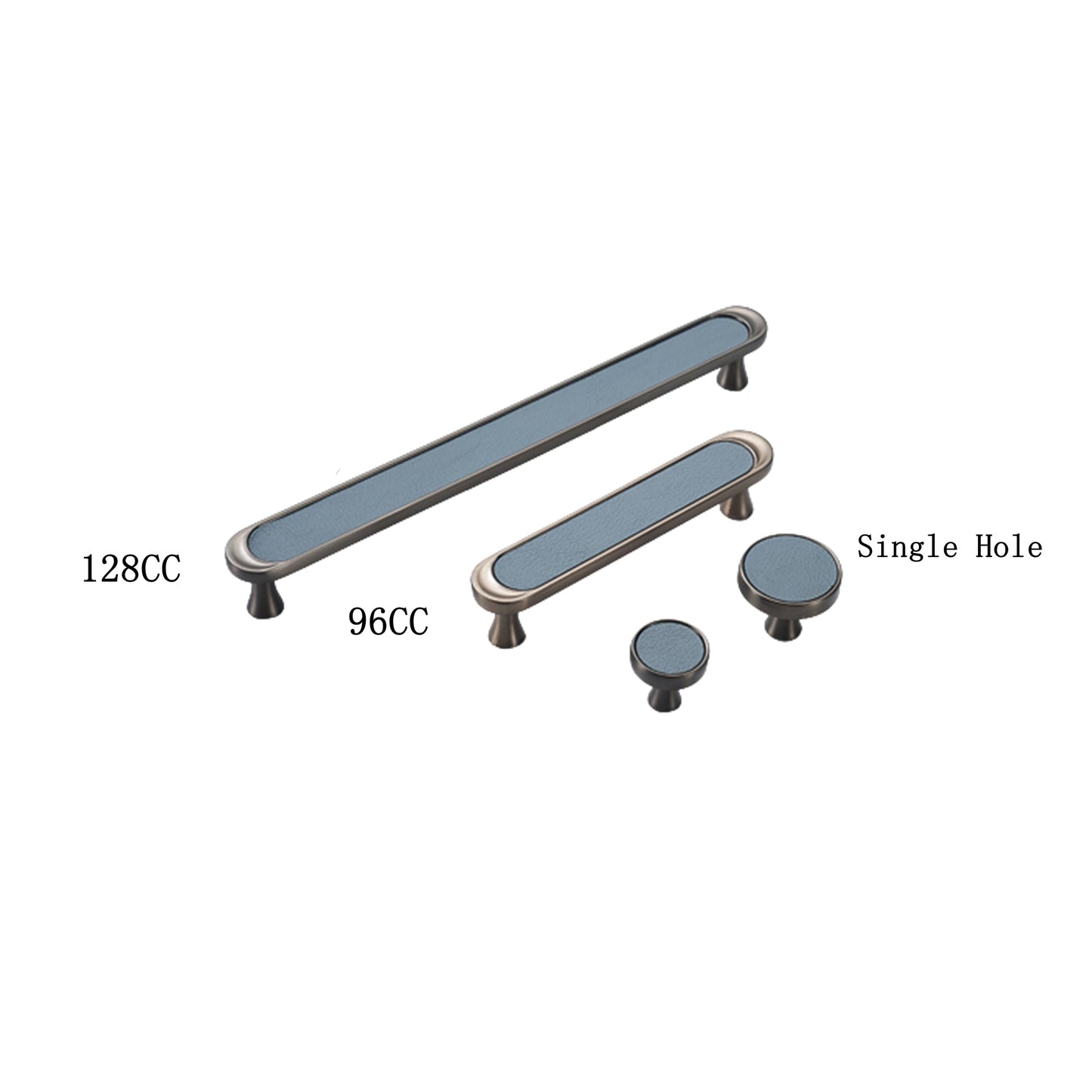 3.75" 5" Leather Handle Pulls，Light Green Leather Kitchen Cabinet Pulls( CC：96mm，128mm )