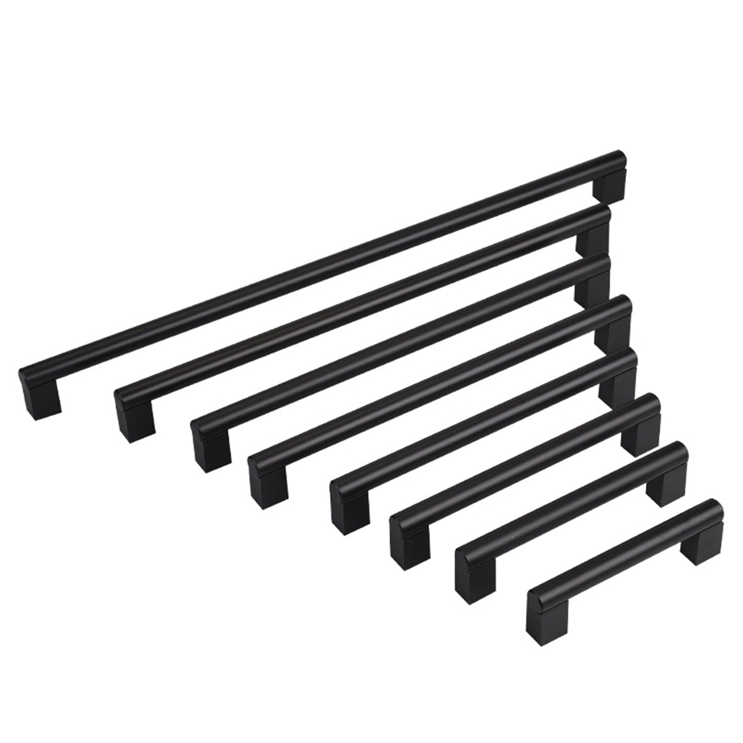Modern Black Cabinet Pulls，Matte Black Aluminum Alloy Kitchen Drawer Pulls Cabinet Handles for Kitchen and Bathroom