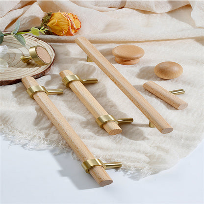 Wood Drawer Pulls，3.75"(96mm) Hole Center Drawer Pulls，Wooden Handles for Dresser Drawers，Kitchen，Wardrobe