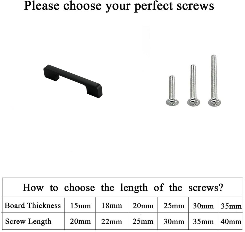 3.75"(Center To Center) Modern Cabinet Door Handles Aluminum Alloy Pulls (96mm，Black)