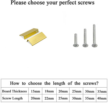Modern Finger Edge Pulls Tab Pull 102mm/4" Length Finger Drawer Pulls (Brushed Brass)