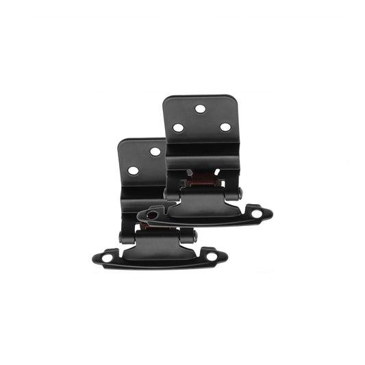 10 Pairs 3/8" Inset Matte Black Cabinet Hinge，Offset Self Closing Black Cabinet Hinges(10 Pairs - 20 Pcs)