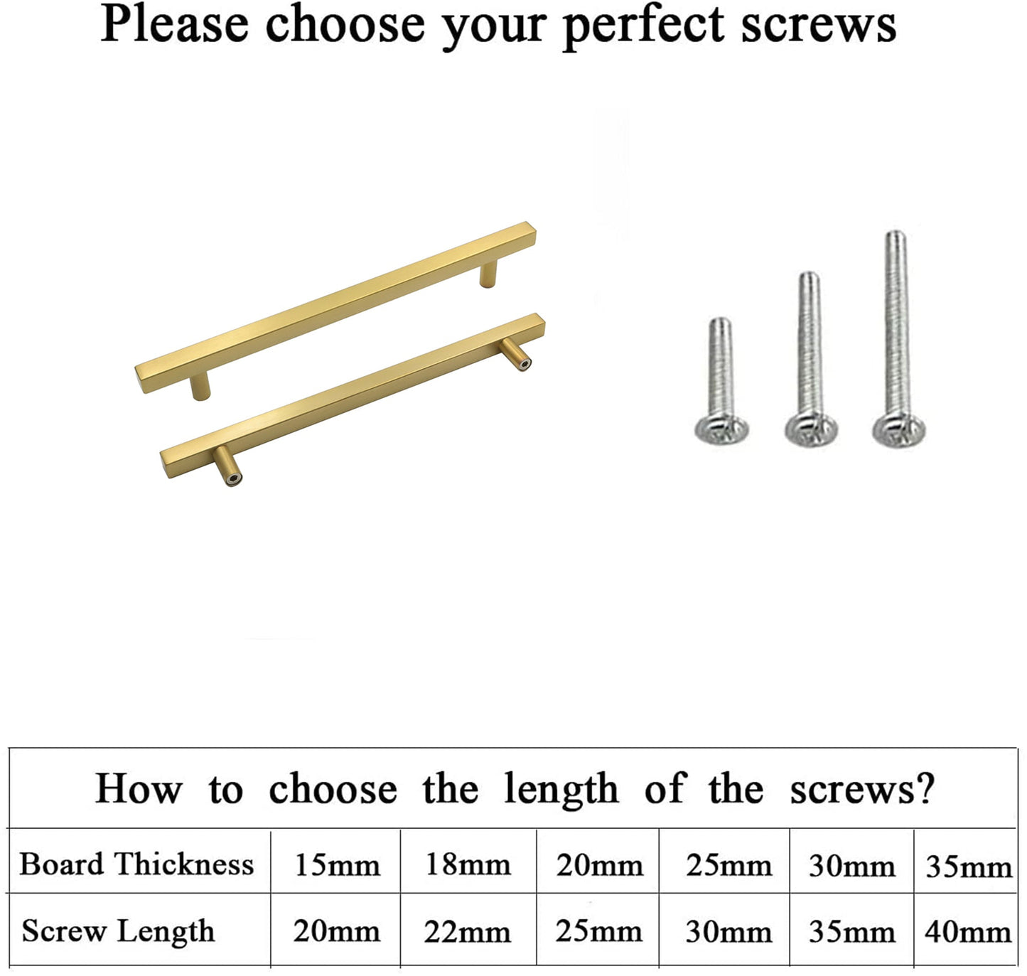 Brushed Brass Modern Cabinet Hardware Handle Pull - 3-1/2" Inch (90mm) Hole Centers