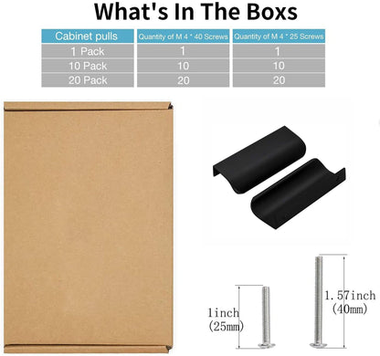Black Back Mount Finger Edge Pulls，Aluminum Hidden Handle Concealed Tab Pulls for Home Kitchen Living Room Door Drawer Cabinet