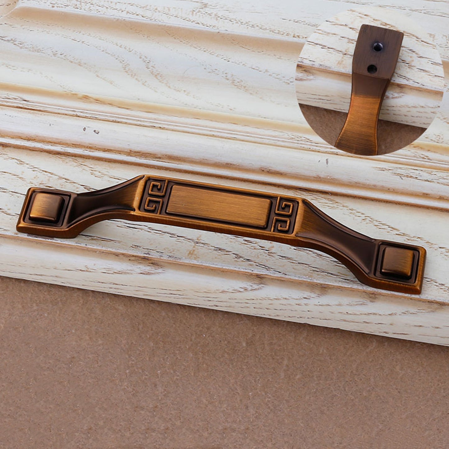 European Style Zinc Alloy Drawer Handles，Kitchen Cabinet Cupboard Door Pulls Furniture Hardware - (Color: Coffee)
