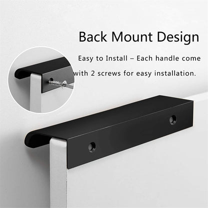 Black Back Mount Finger Edge Pulls，Aluminum Hidden Handle Concealed Tab Pulls for Home Kitchen Living Room Door Drawer Cabinet