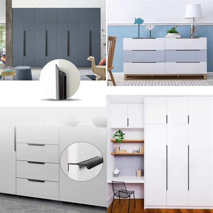 Black Back Mount Finger Edge Pulls，Aluminum Hidden Handle Concealed Tab Pulls for Home Kitchen Living Room Door Drawer Cabinet
