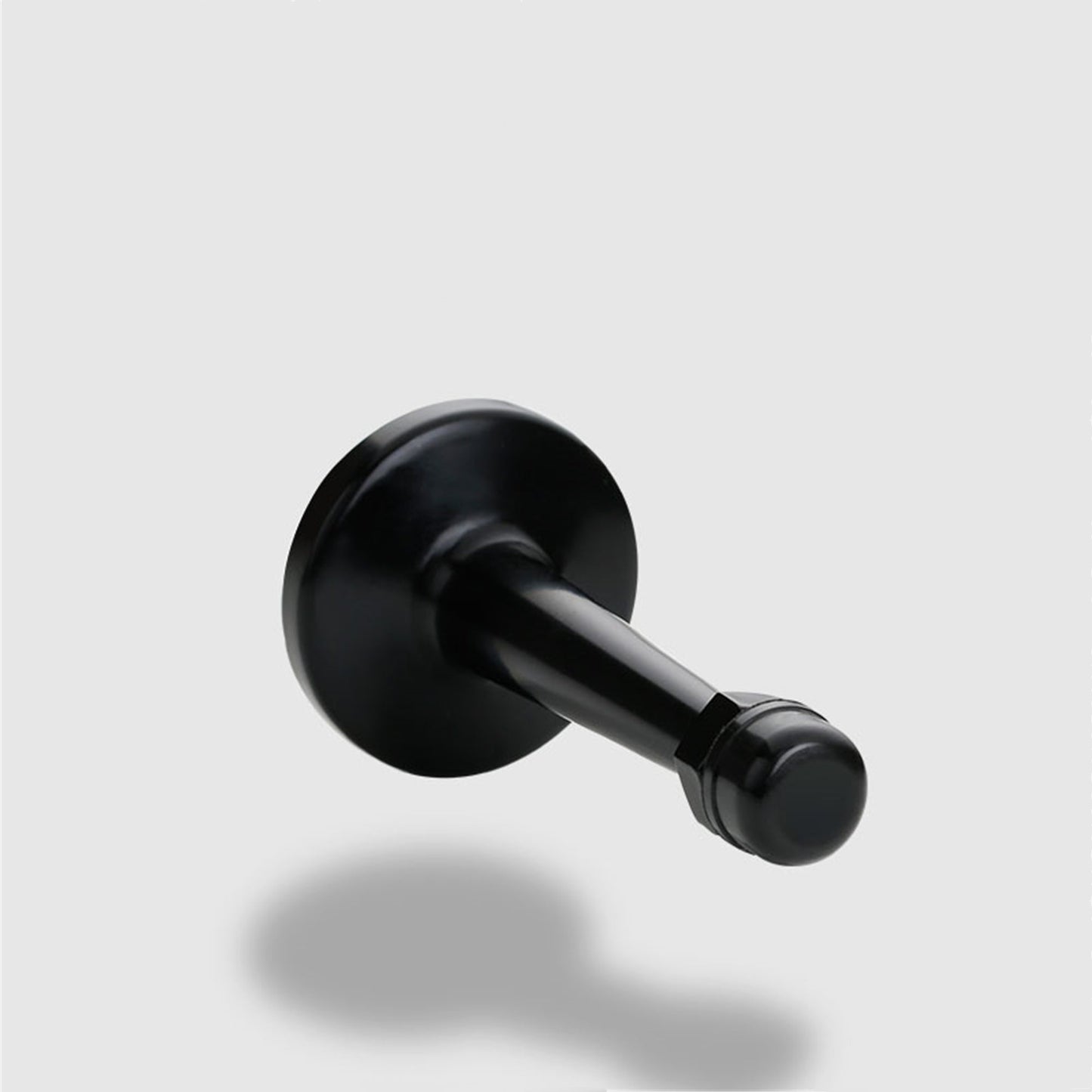Modern Door Stopper，Heavy Duty Solid Door Stop，Durable Door Stoppers Wall Mounted with Black Soft Rubber Bumper Tips