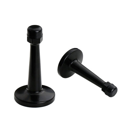 Modern Door Stopper，Heavy Duty Solid Door Stop，Durable Door Stoppers Wall Mounted with Black Soft Rubber Bumper Tips