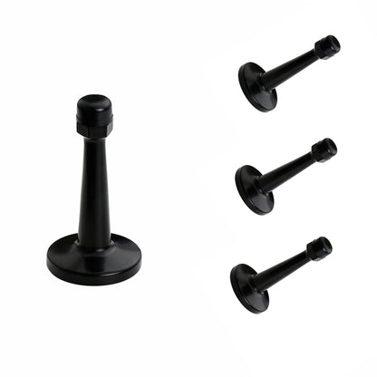 Modern Door Stopper，Heavy Duty Solid Door Stop，Durable Door Stoppers Wall Mounted with Black Soft Rubber Bumper Tips
