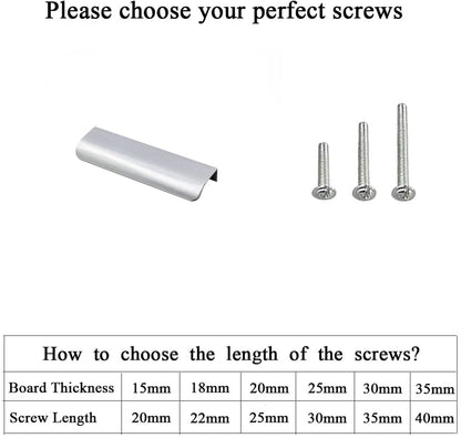 20 Pack Brushed Nickel Edge Finger Pulls，5"(128mm) Center to Center Drawer Pulls，Aluminum Alloy Cabinet Handles for Cabinets Concealed Pulls