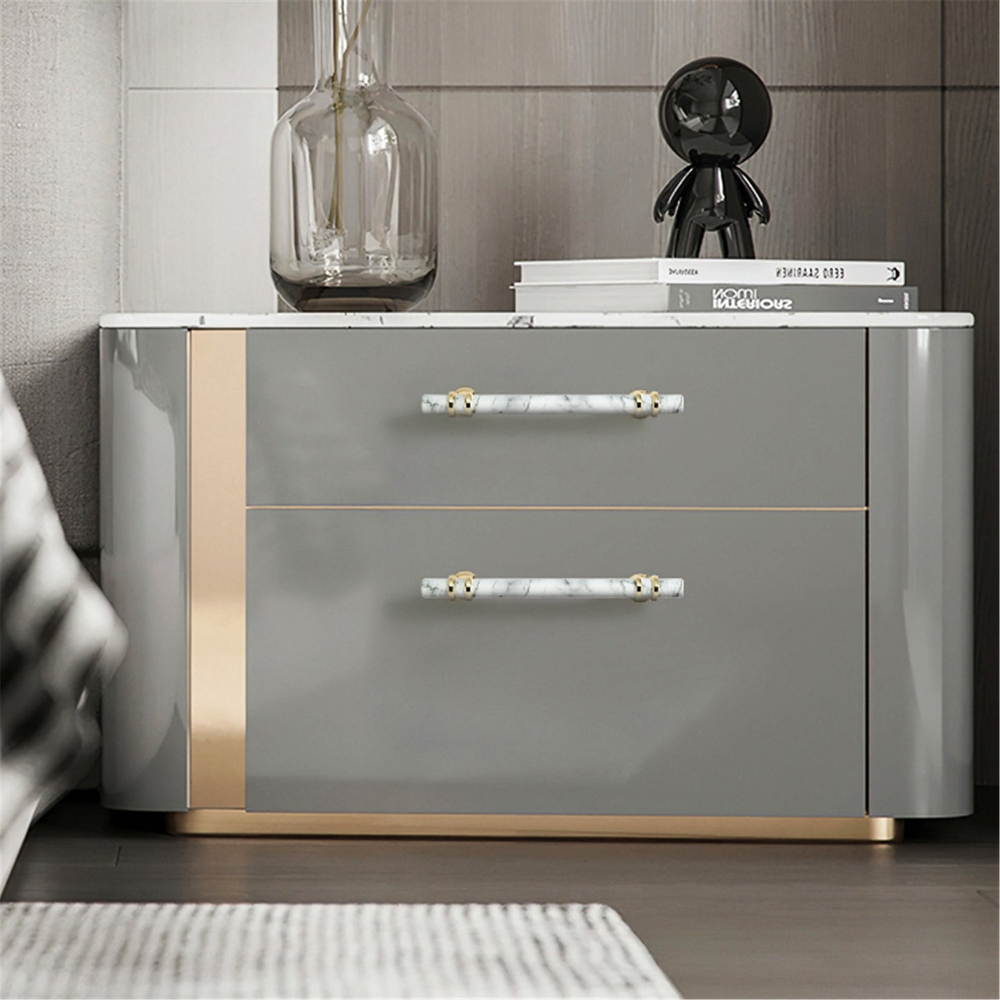 5 Inch(C-C) Marble Finish Solid Drawer Pulls，Knobs & Handles