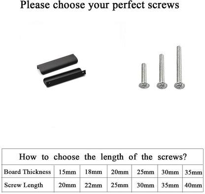 Modern Finger Edge Pulls Tab Pulls，Aluminum Alloy Hidden Pulls Kitchen Cupboard Furniture Hardware - (Black，CC: 128mm)