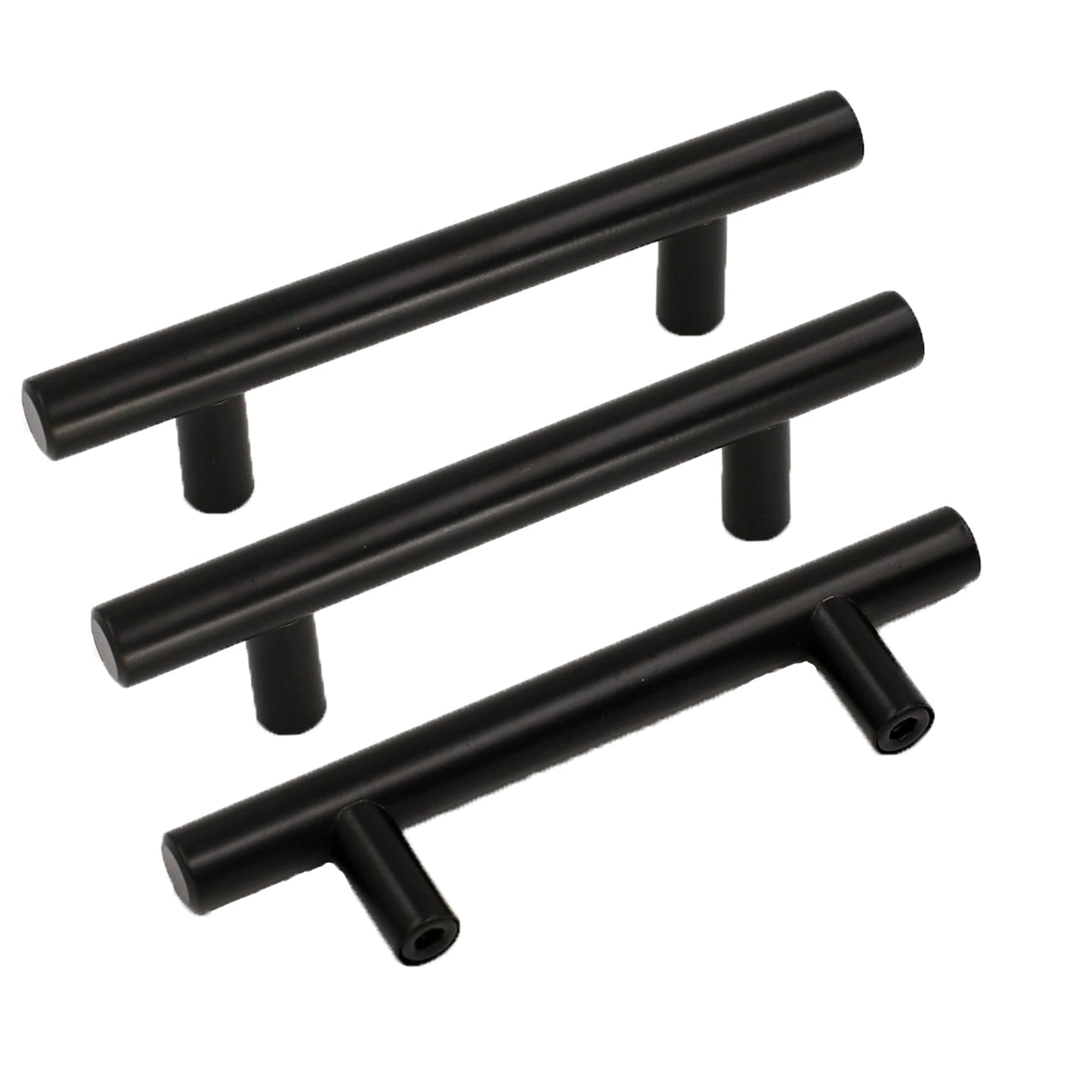 10 Pack 4.25"(108mm) Center to Center Matte Black Cabinet Pulls Stainless Steel Drawer Pulls