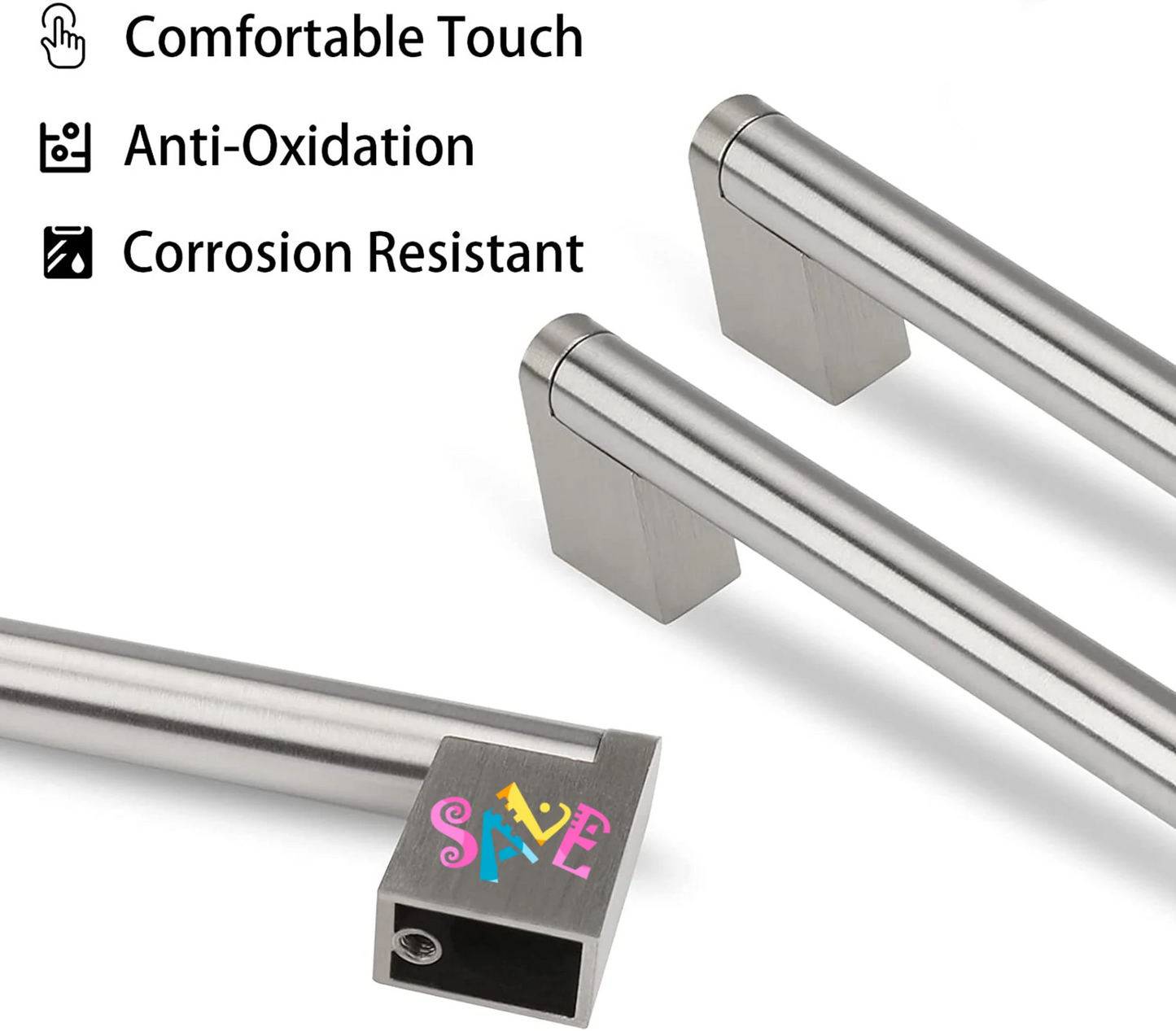 3.75 Inch (96mm) Brushed Nickel Kitchen Cabinet Handles，Modern Kitchen Handles for Cupboard Drawer Handles Dresser Pulls