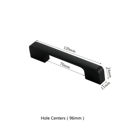 3.75"(Center To Center) Modern Cabinet Door Handles Aluminum Alloy Pulls (96mm，Black)
