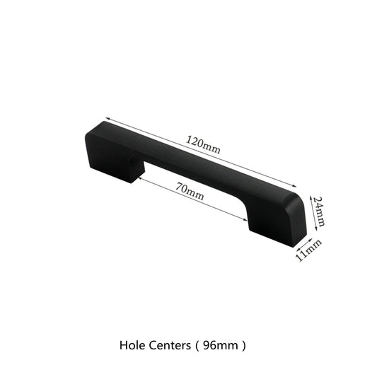 3.75"(Center To Center) Modern Cabinet Door Handles Aluminum Alloy Pulls (96mm，Black)