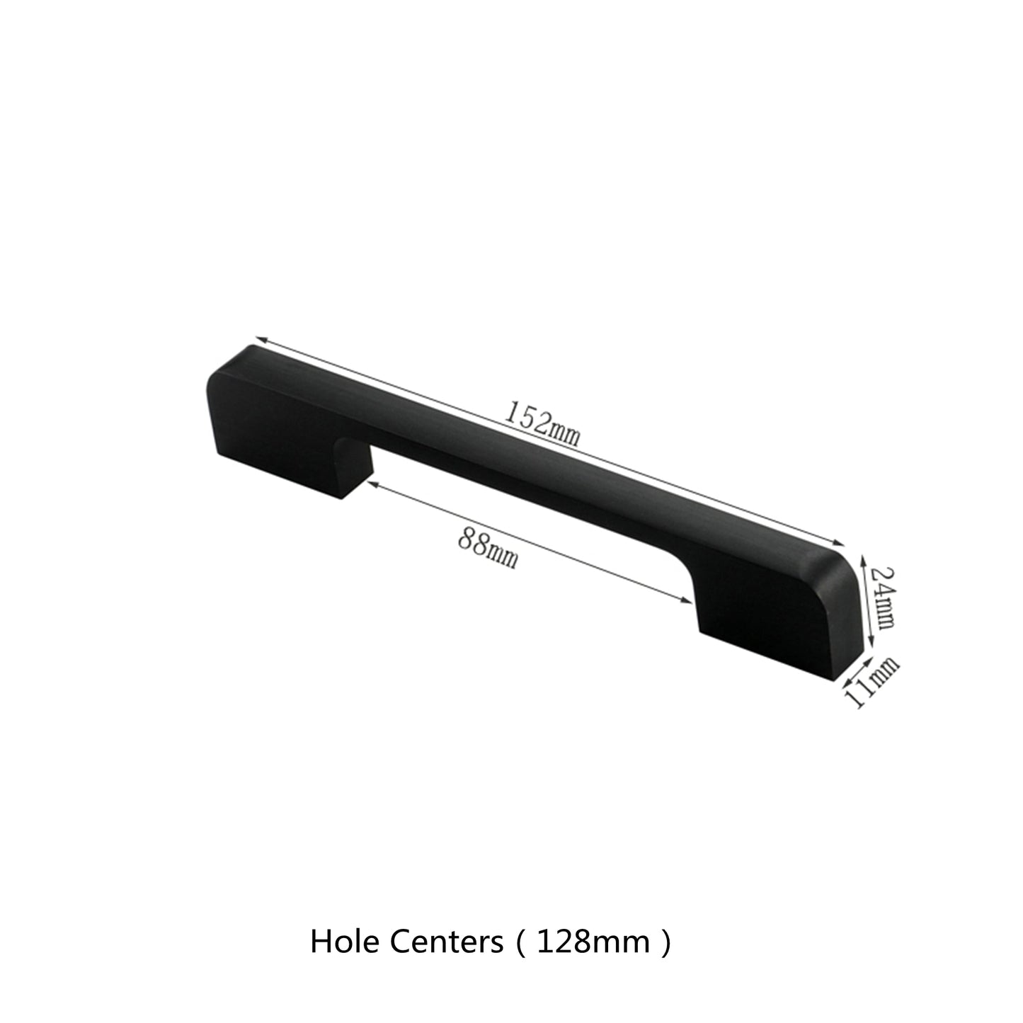 3.75"(Center To Center) Modern Cabinet Door Handles Aluminum Alloy Pulls (96mm，Black)