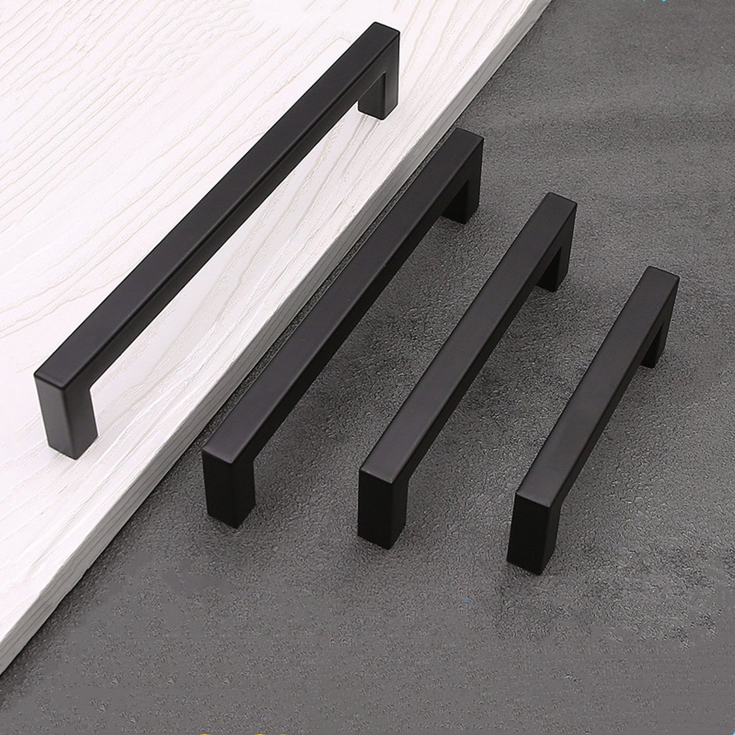 5 Inch Black Square Kitchen Cabinet Handles Cabinet Pulls - Kitchen Cabinet Hardware for Cabinet Door ,Drawers,Cupboard and Wardrobe