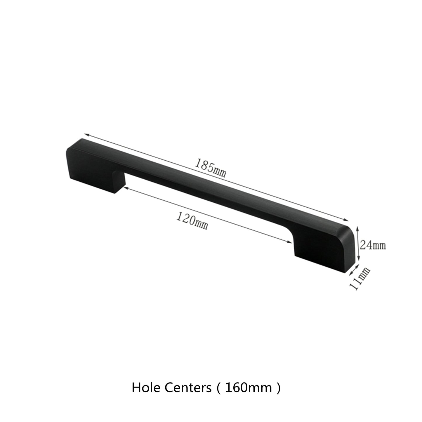 3.75"(Center To Center) Modern Cabinet Door Handles Aluminum Alloy Pulls (96mm，Black)