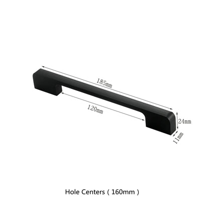 3.75"(Center To Center) Modern Cabinet Door Handles Aluminum Alloy Pulls (96mm，Black)