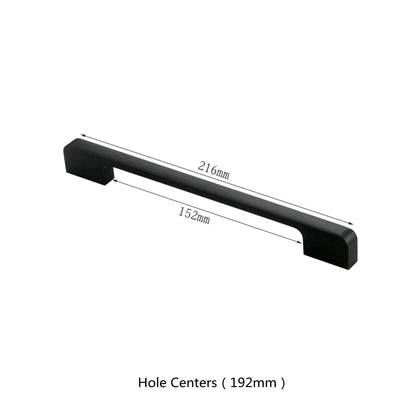 3.75"(Center To Center) Modern Cabinet Door Handles Aluminum Alloy Pulls (96mm，Black)