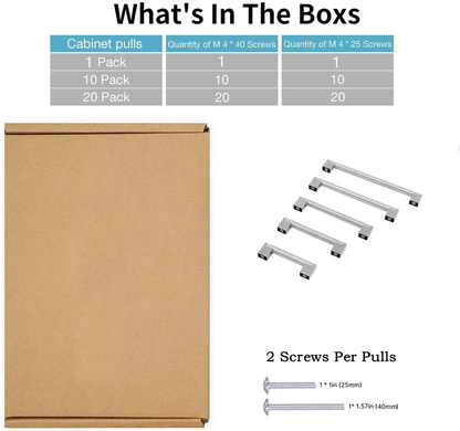 Brushed Nickel Cabinet Pulls Modern Drawer Pulls - Large Size - Hole Centers(3.5,3.75,4",4.5,5",6.25",7.5",8.8",10",11.33")