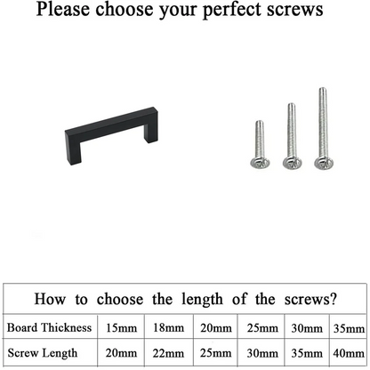 10 Pack 6 Inch(152mm) Hole Centers Matte Black Square Cabinet Door Handles