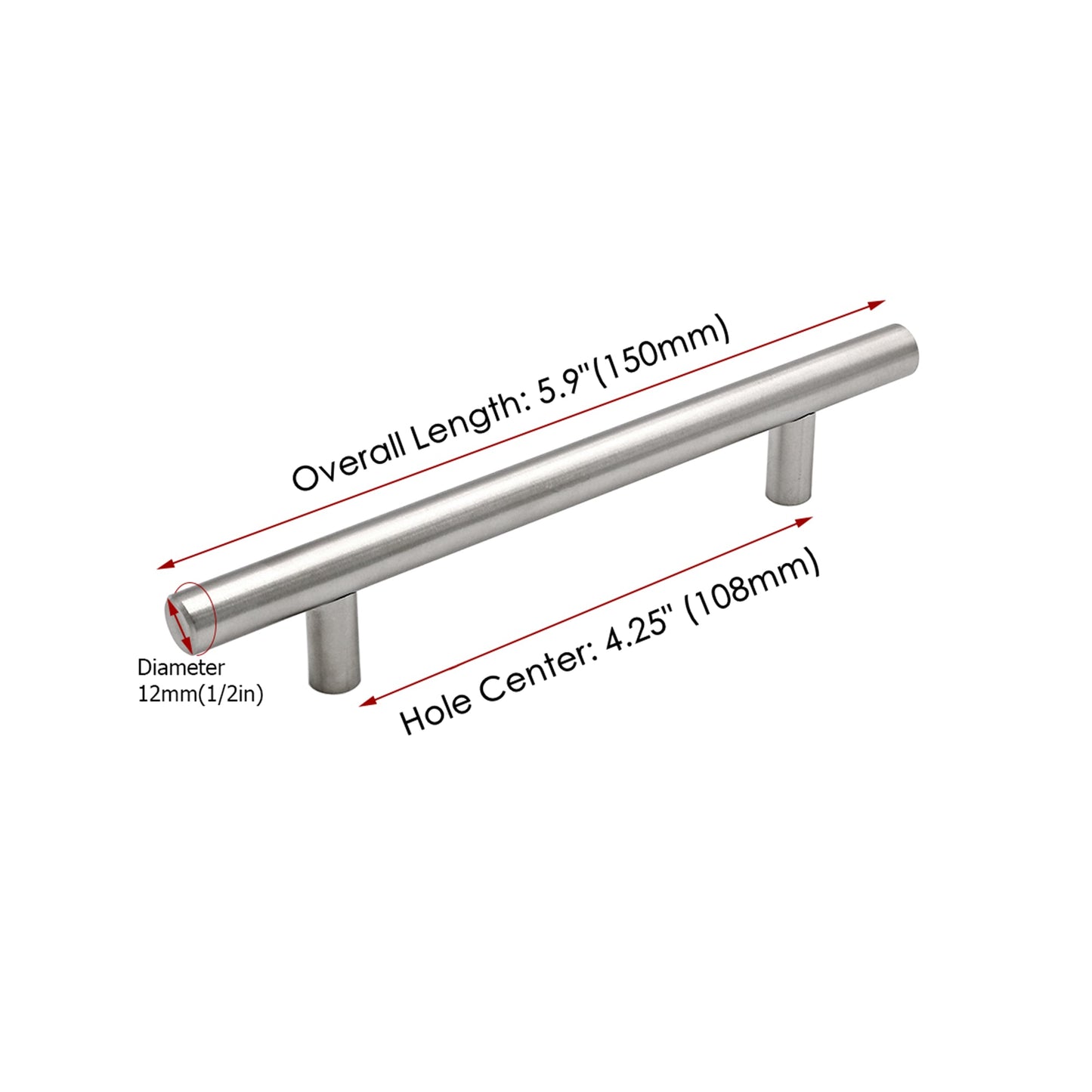 4.25 Inch(Center To Center) Brushed Nickel Cabinet Handles (4.25"，Customized Size)