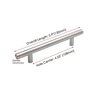 4.25 Inch(Center To Center) Brushed Nickel Cabinet Handles (4.25"，Customized Size)