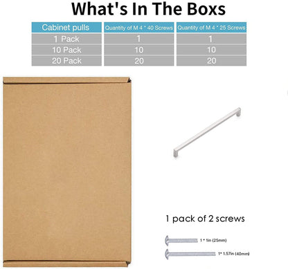 18 Inch(Center To Center) Modern Square Cabinet Handles (458mm，Brushed Nickel)