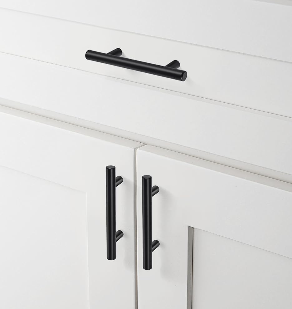 2.75"(70mm) Center to Center Matte Black Stainless Steel Kitchen Cabinet Handles