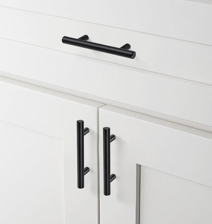 10 Pack 2.75"(70mm) Center to Center Matte Black Stainless Steel Kitchen Drawer Pulls