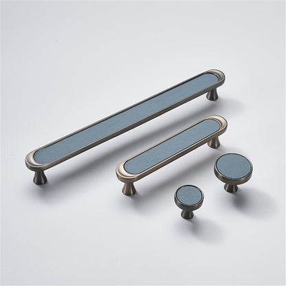 3.75" 5" Leather Handle Pulls，Light Green Leather Kitchen Cabinet Pulls( CC：96mm，128mm )