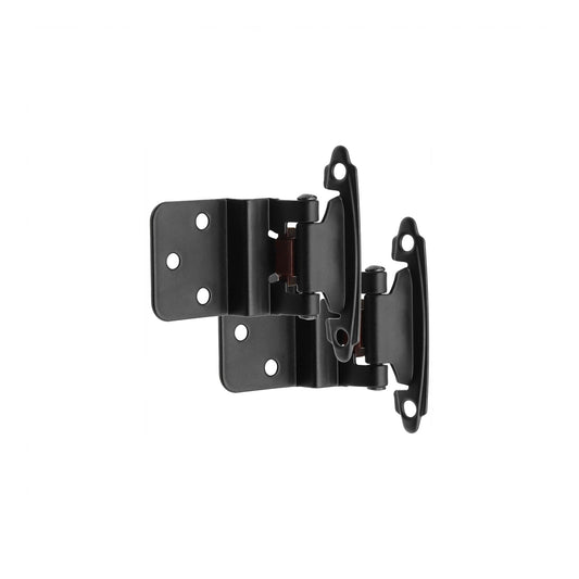 50 Pairs 3/8" Inset Matte Black Kitchen Cabinet Hinges，Self Closing Black Hinges(50 Pairs - 100 Pcs)