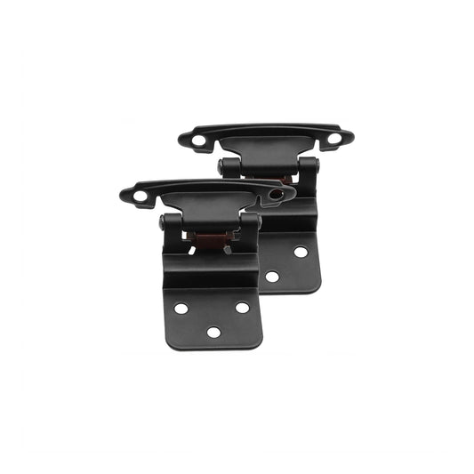 25 Pairs 3/8" Inset Black Cabinet Hinges，Self Closing Matte Black Hinges(25 Pairs - 50 Pcs)