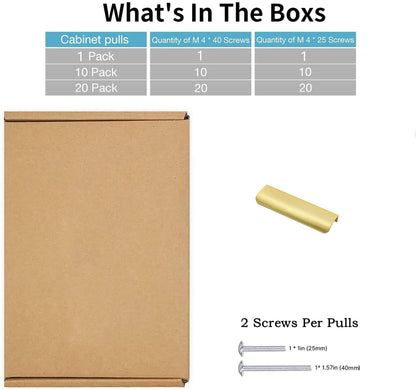 Modern Finger Edge Pulls Tab Pull 150mm/5.91" Length Finger Drawer Pulls (Brushed Brass)