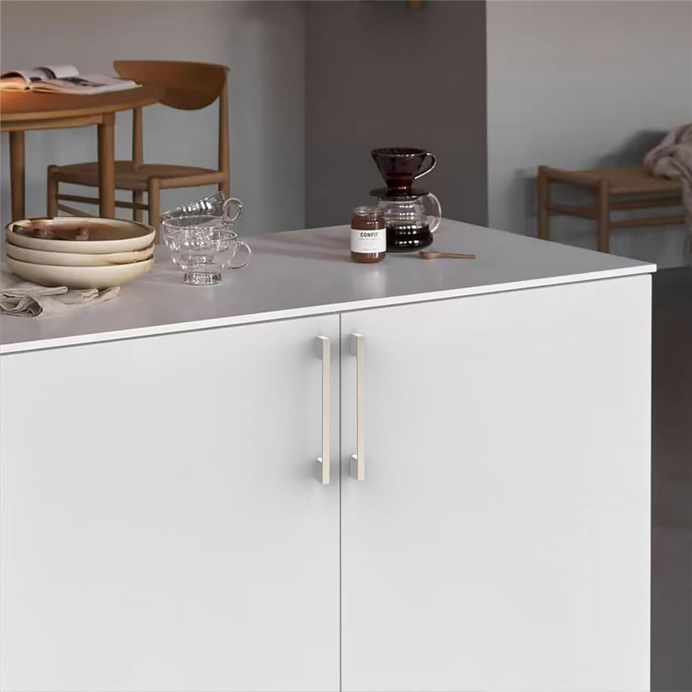 10 Pack 6.25 Inch(160mm) Brushed Satin Nickel Cabinet Handles，Zinc Alloy Cabinet Pulls Kitchen Hardware for Cupboard Drawer Pulls