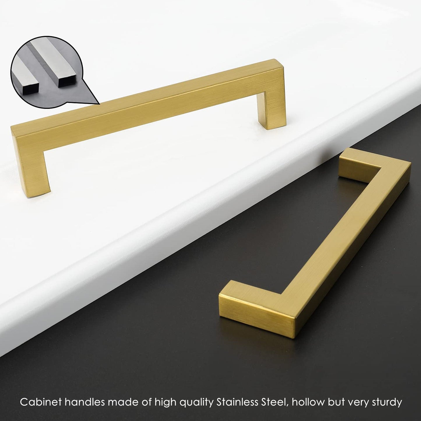 Brushed Brass Drawer Pulls Gold Cabinet Handles for Kitchen, Livingroom, Bathroom