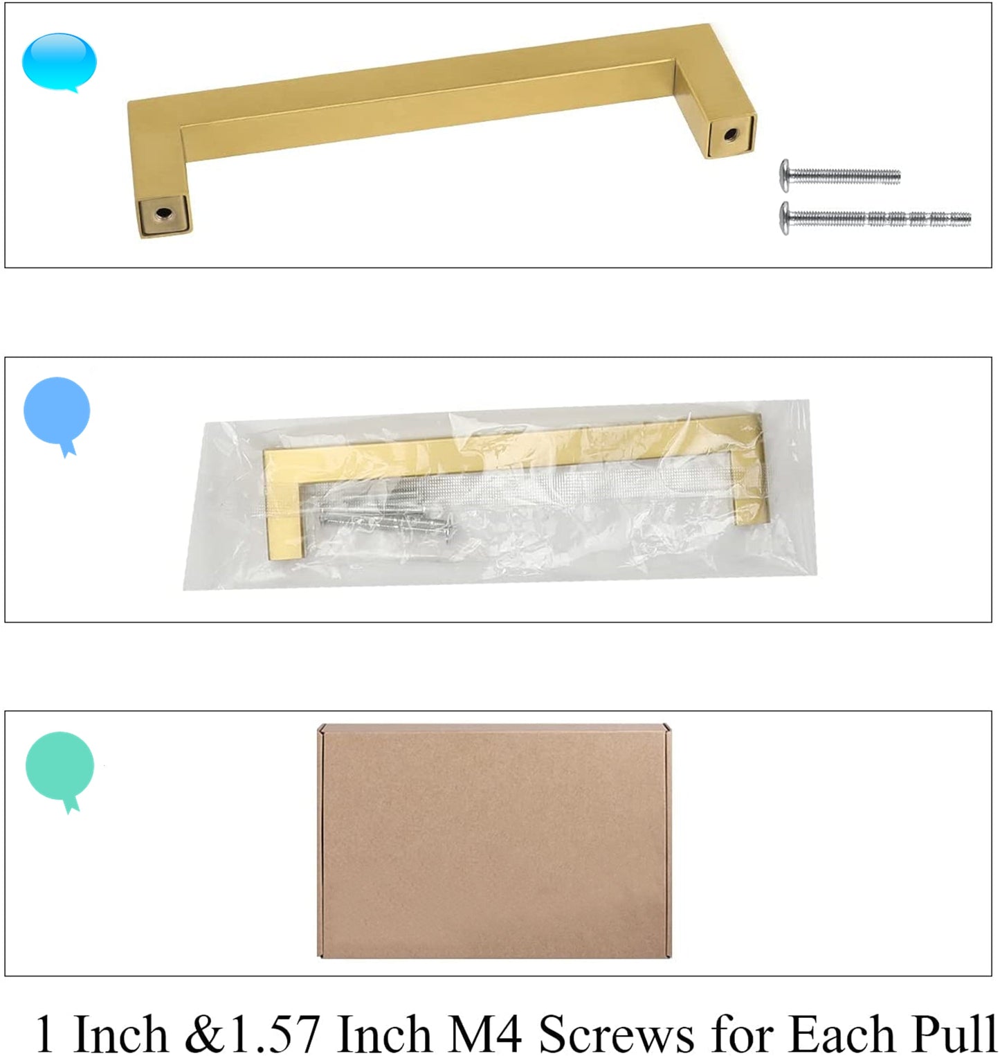 1000 Pack 6-1/4"(160mm/Hole Centers) Cabinet Handles Drawer Pulls