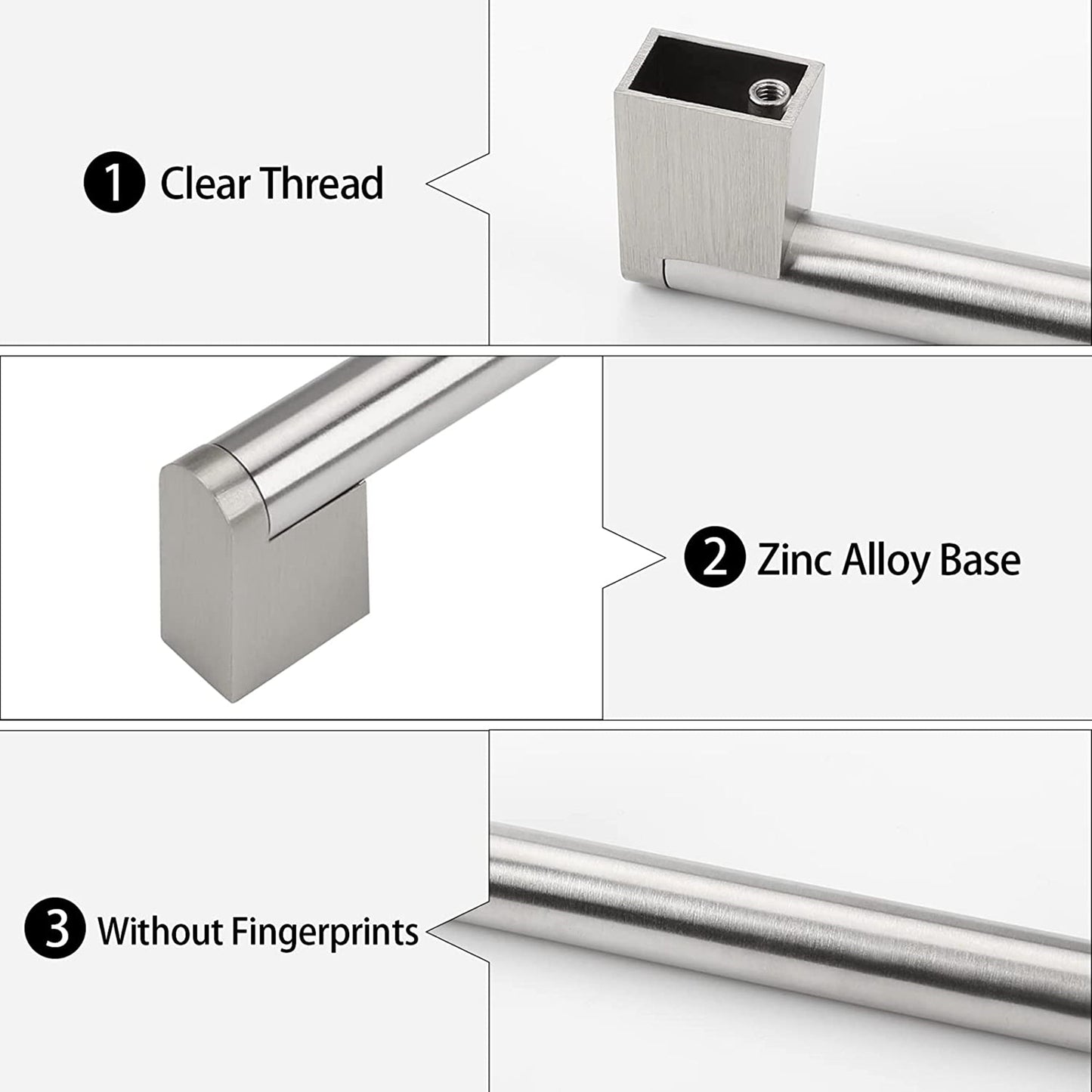 3.75 Inch (96mm) Brushed Nickel Kitchen Cabinet Handles，Modern Kitchen Handles for Cupboard Drawer Handles Dresser Pulls