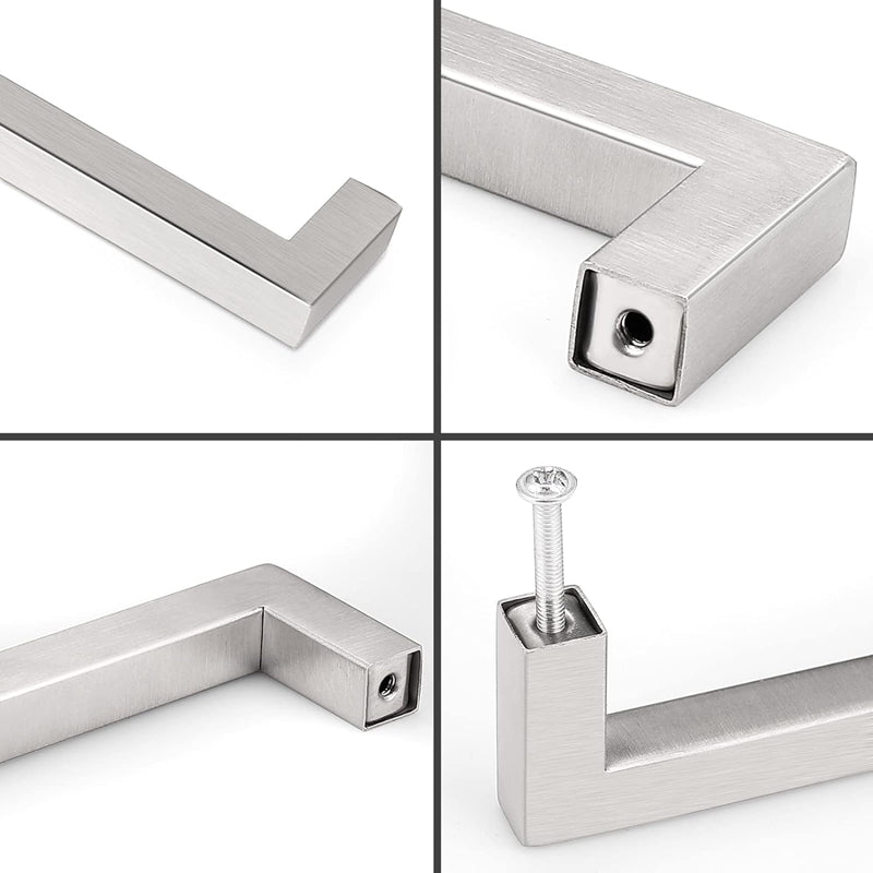 18 Inch(Center To Center) Modern Square Cabinet Handles (458mm，Brushed Nickel)