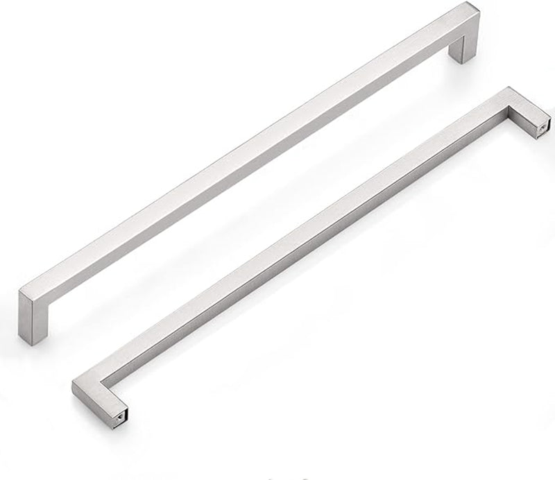 18 Inch(Center To Center) Modern Square Cabinet Handles (458mm，Brushed Nickel)