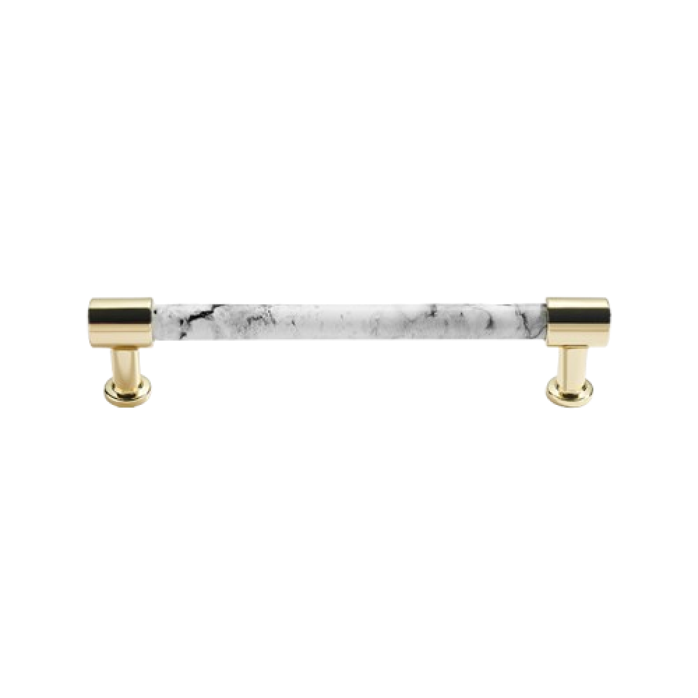 Modern Marble Finish Drawer Pulls，Knobs & Handles，White Marble Pattern Print - Marble Finish Series - Hole Centers(Knob，3.75"，5"，7.5")