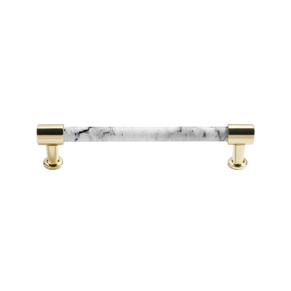 Modern Marble Finish Drawer Pulls，Knobs & Handles，White Marble Pattern Print - Marble Finish Series - Hole Centers(Knob，3.75"，5"，7.5")