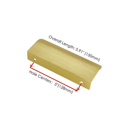 Modern Finger Edge Pulls Tab Pull 150mm/5.91" Length Finger Drawer Pulls (Brushed Brass)