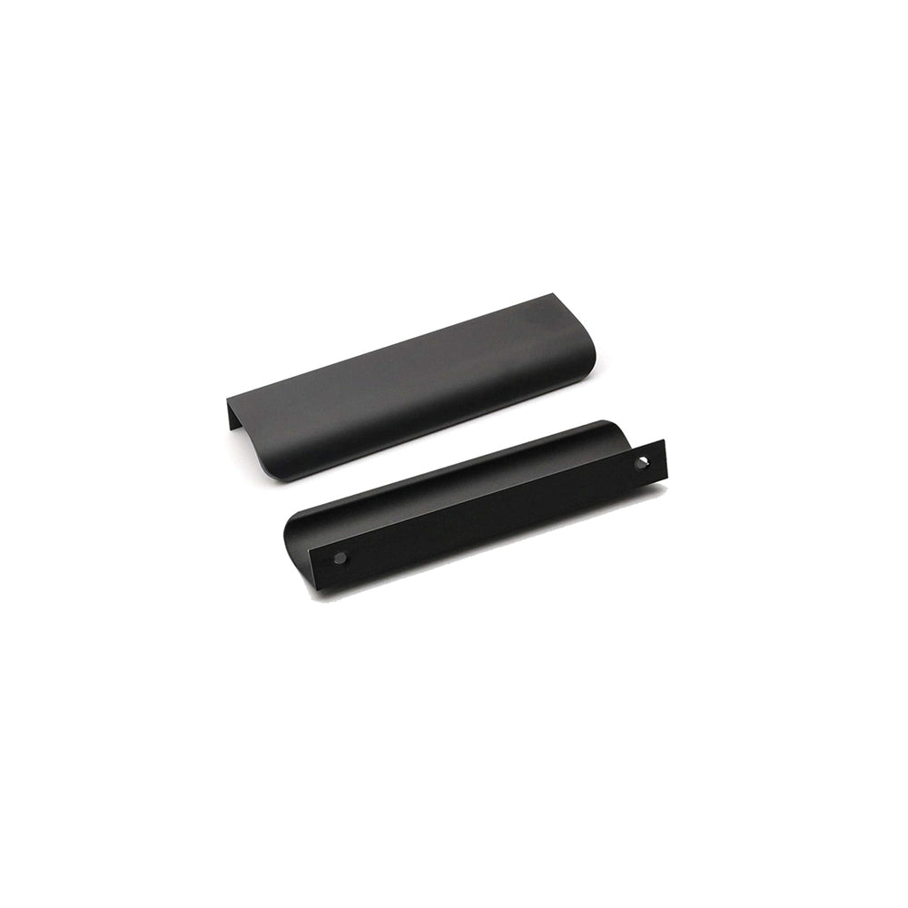 Modern Finger Edge Pulls Tab Pulls，Aluminum Alloy Hidden Pulls Kitchen Cupboard Furniture Hardware - (Black，CC: 128mm)