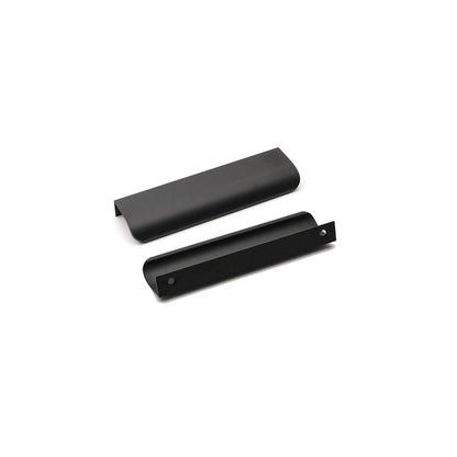 Modern Finger Edge Pulls Tab Pulls，Aluminum Alloy Hidden Pulls Kitchen Cupboard Furniture Hardware - (Black，CC: 128mm)